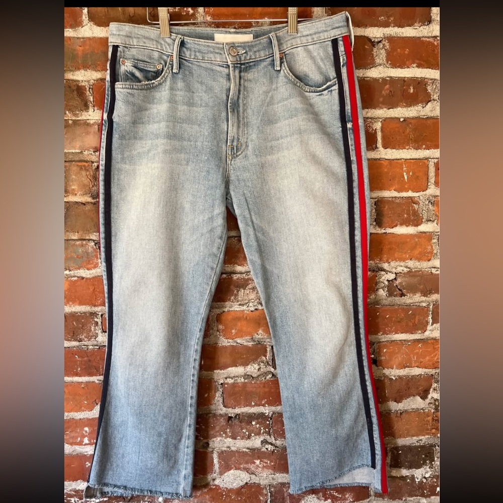 Mother Superior Denim: The Insider Crop Step Fray - Thanks, Again Racer wash
